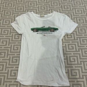Urban Outfitters White Tee with Green Car Graphic